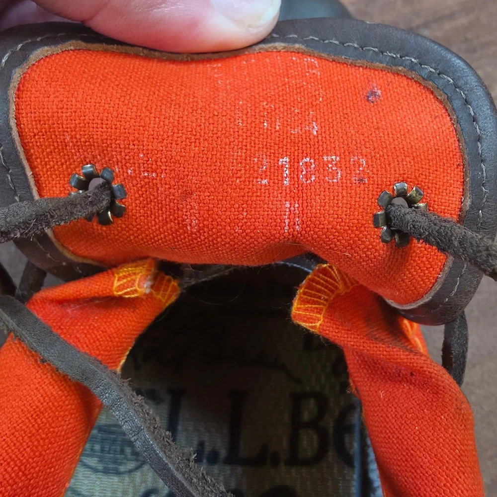 LL Bean Duck Boots Womens 7.5 Brown Orange Slip On Waterproof Moccasin Shoes